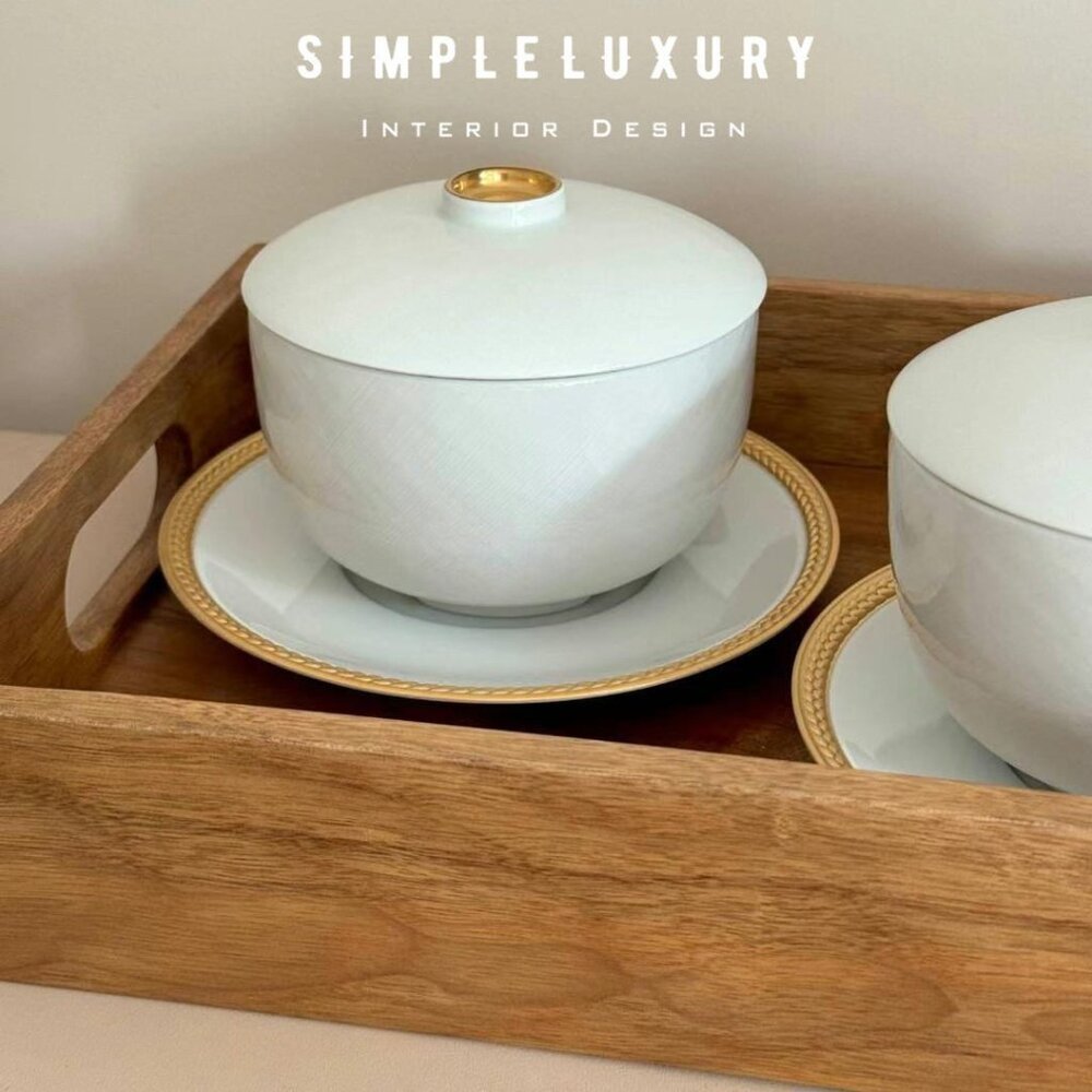 Brand New L-Objet 24k Gold Han Rice Bowl with Lid